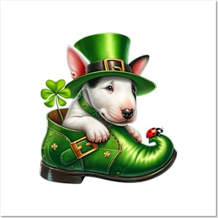 Bull Terrier Dog Shoes For Patricks Day Posters and Art